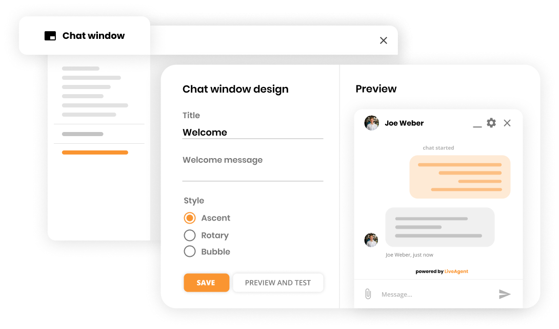 Chat window mockup
