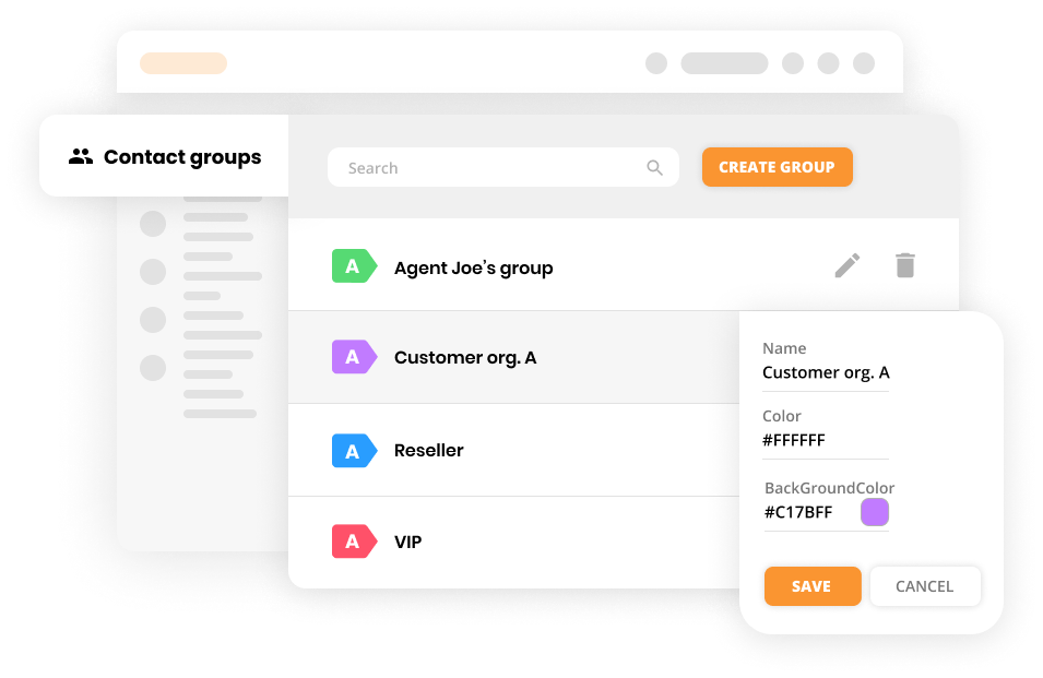 Contact groups mockup