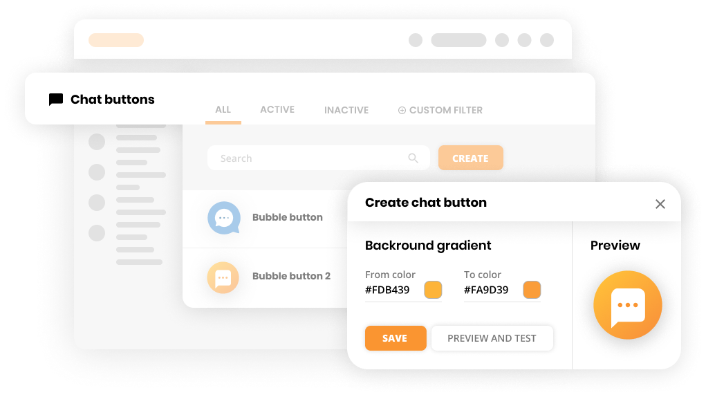 Live chat connections mockup