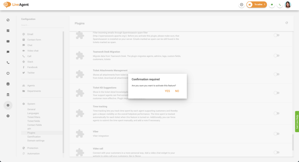 Подтверждение плагина