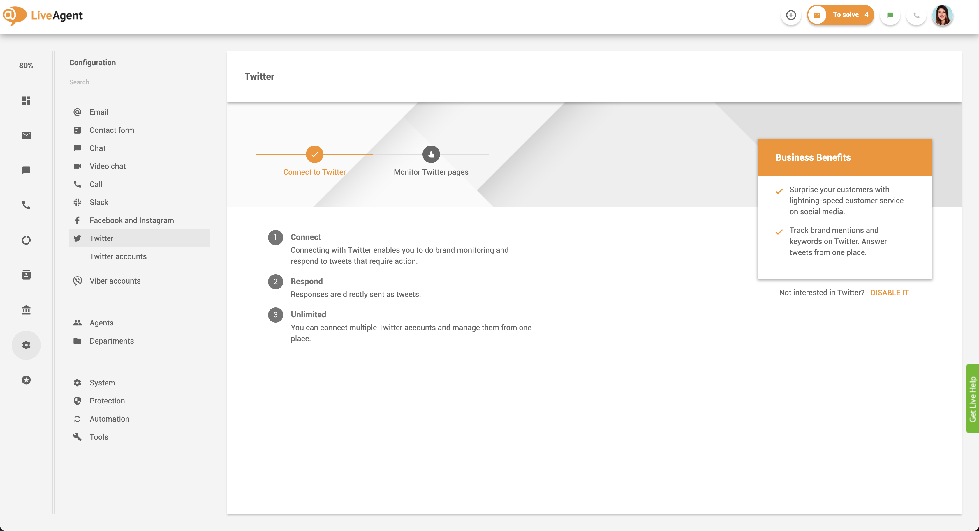 Connect Twitter to universal inbox