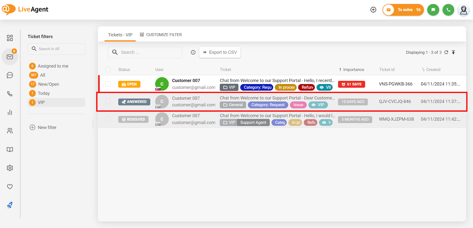 Интерфейс LiveAgent, показывающий шаги для экспорта лога разговора