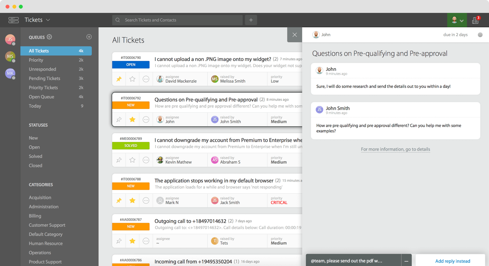 Пользовательский интерфейс HappyFox