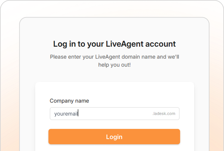Sign in to LiveAgent