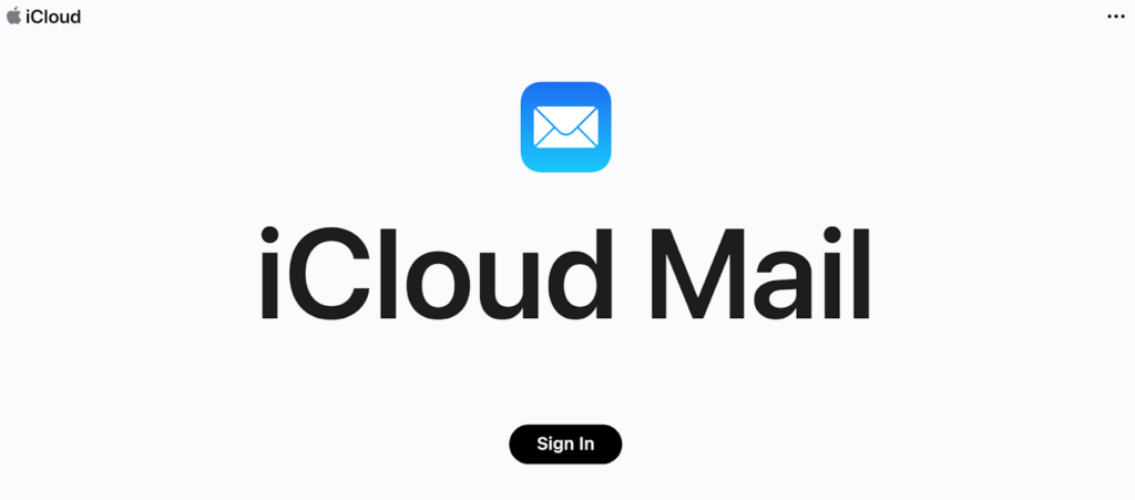 Домашняя страница iCloud Mail