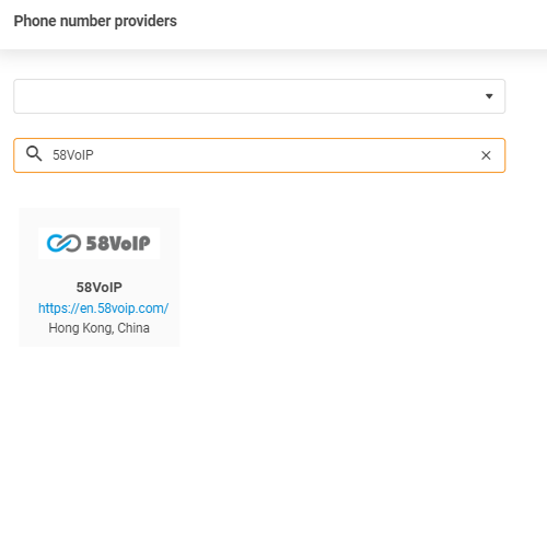 58VoIP provider