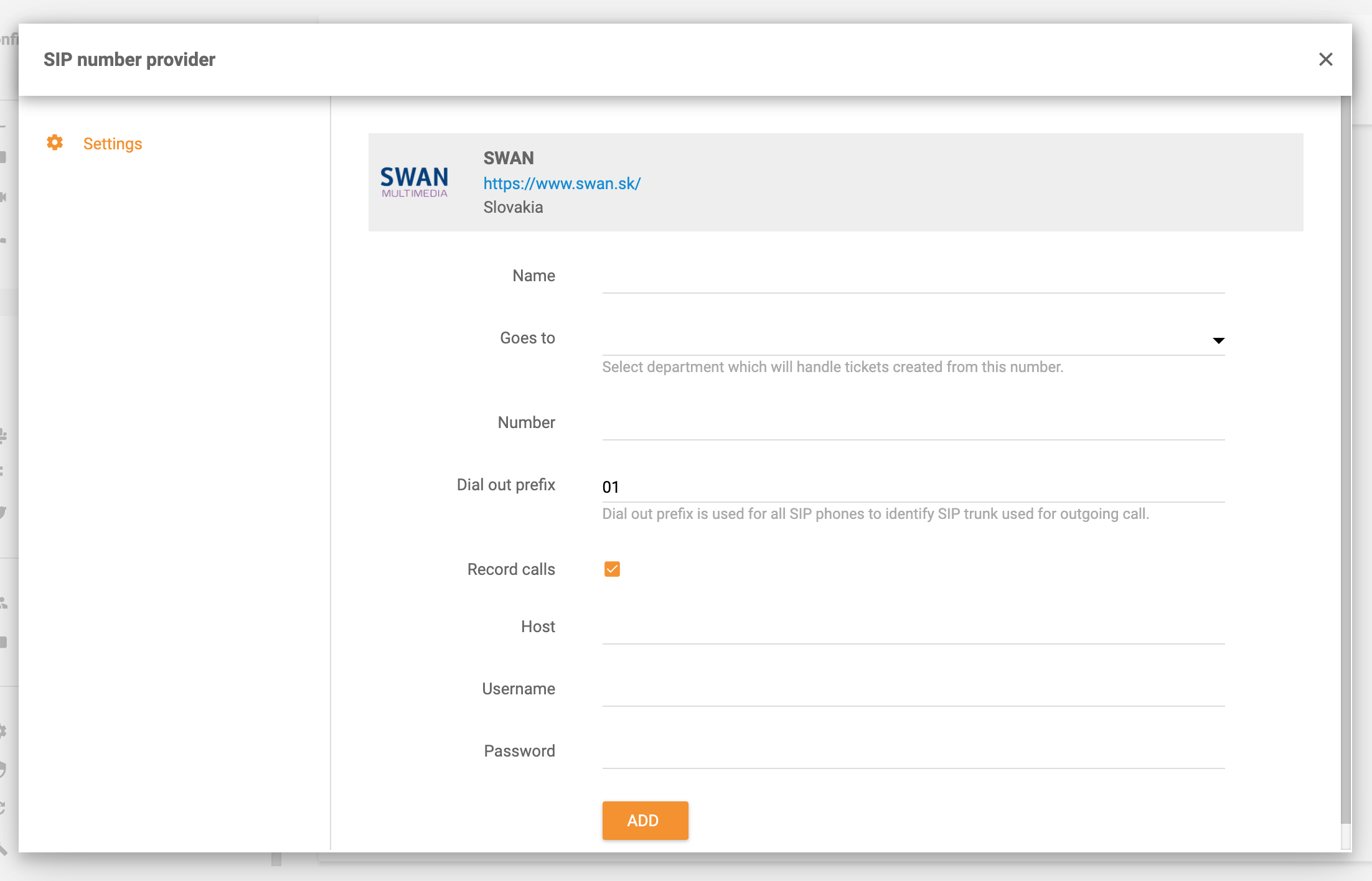 Swan integration in LiveAgent