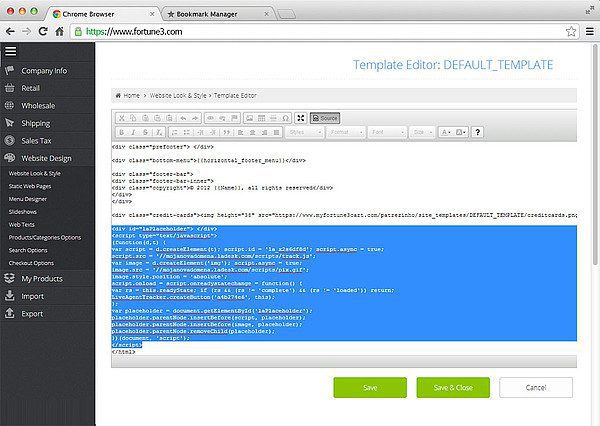 Настройка интеграции LiveAgent Fortune 3