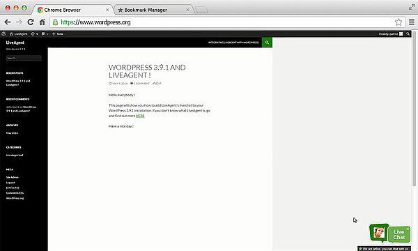Интеграция LiveAgent-WordPress