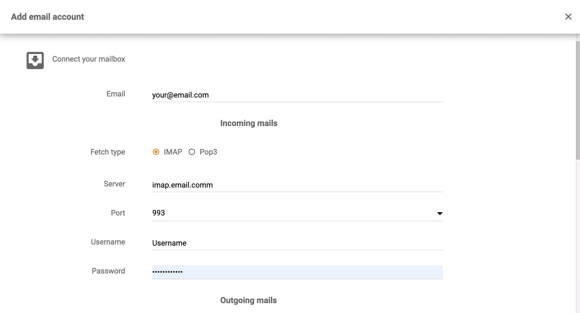 Конфигурация интеграции hMailServer в LiveAgent