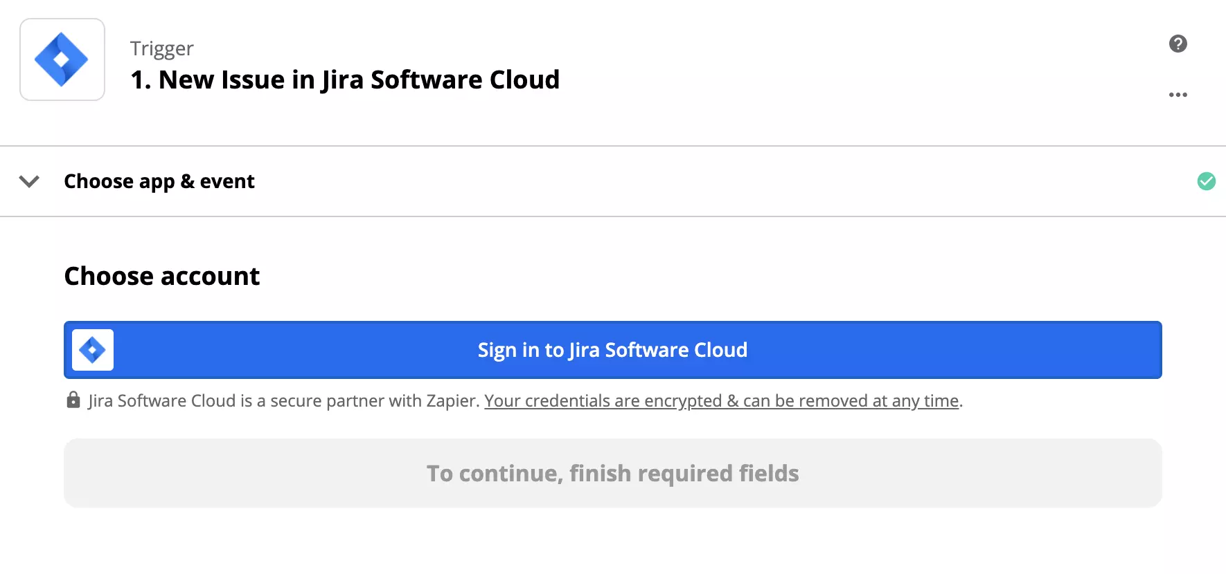 Настройка триггера Jira в Zapier