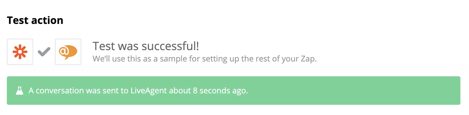 Успешный тест интеграции Google Sheets и LiveAgent