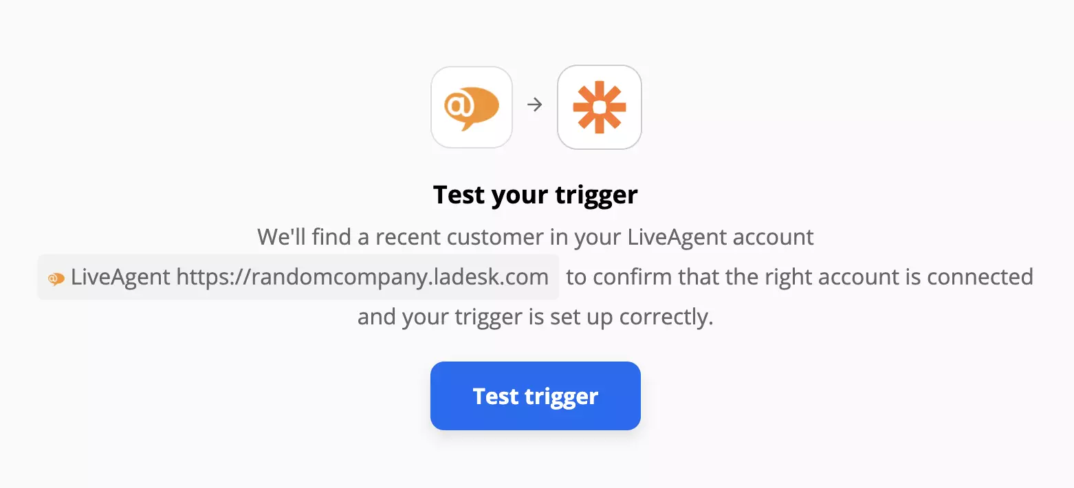 LiveAgent trigger test