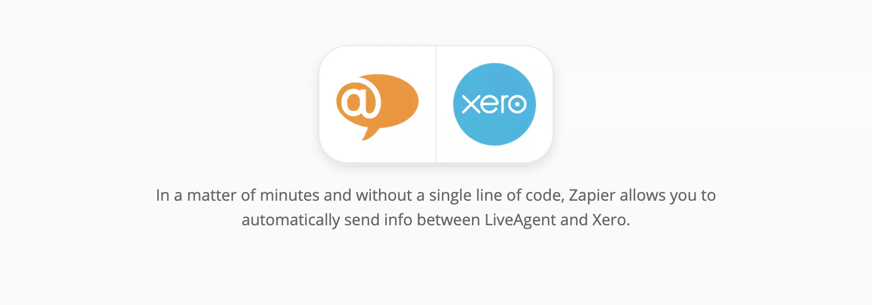 Страница интеграции Xero и LiveAgent на Zapier
