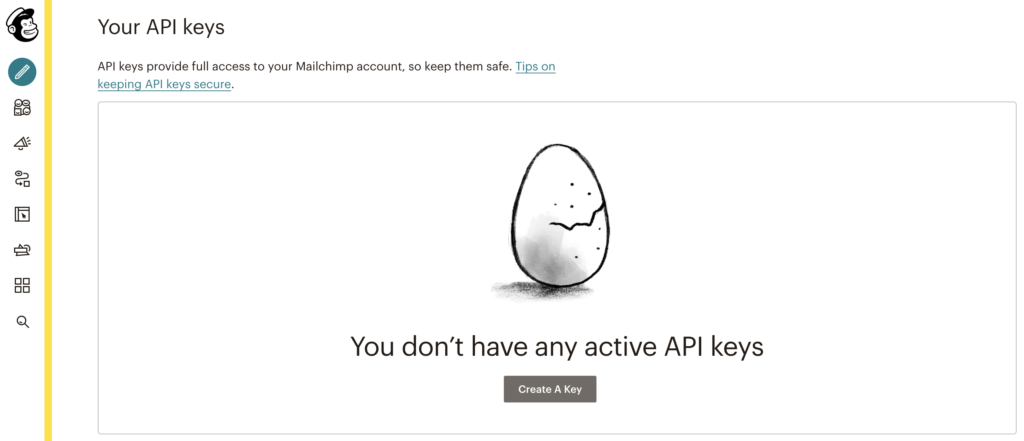 Create an API key in Mailchimp to integrate with LiveAgent