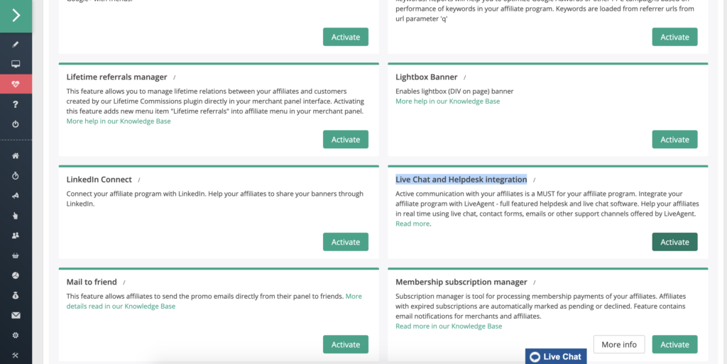 Список функций с миграцией Helpdesk