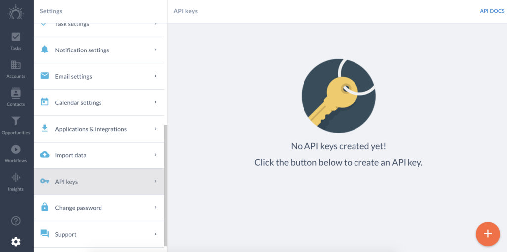 API keys in Salesflare configuration