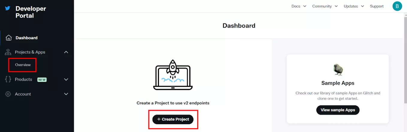 Creating new project on a Twitter (X) developer portal