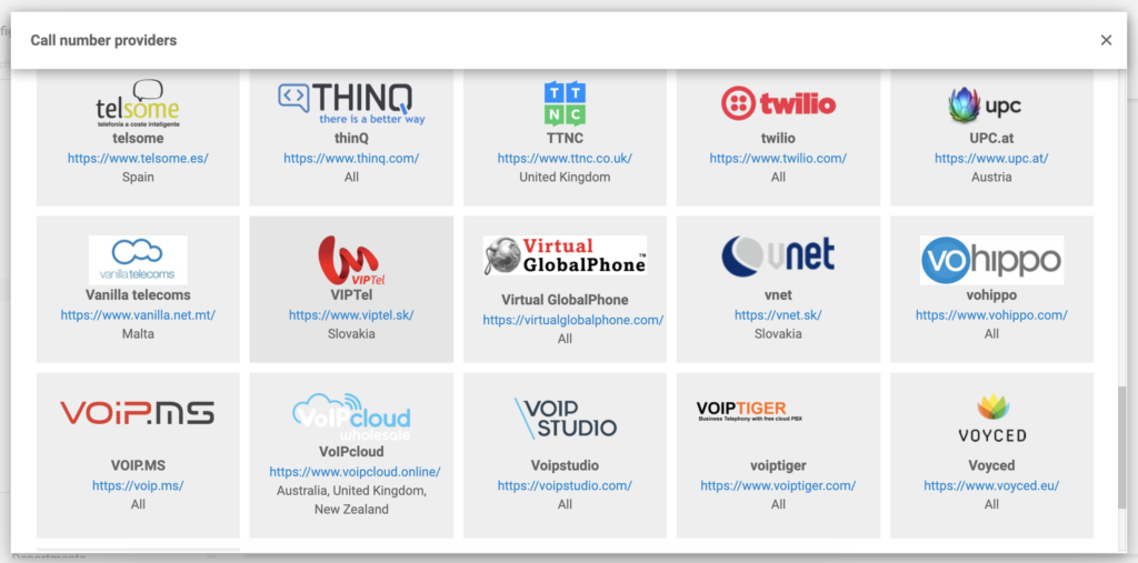 VoIPcloud in the list of VoIP providers