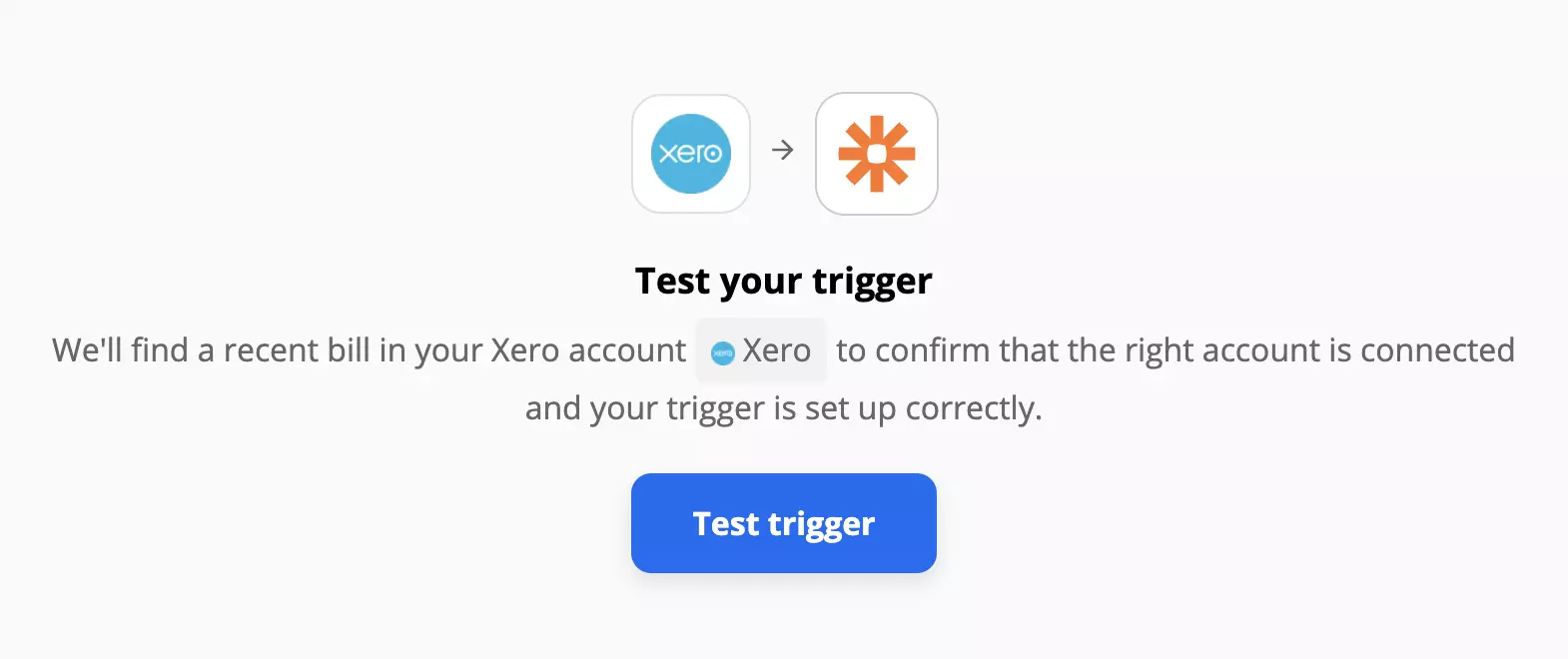 Тест триггера Xero на интеграциях Zapier