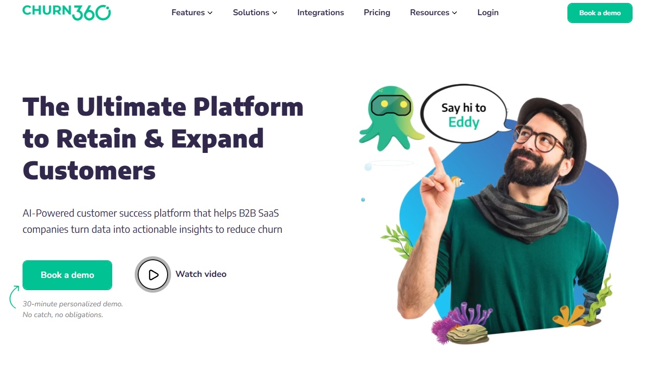 Homepage of Churn360