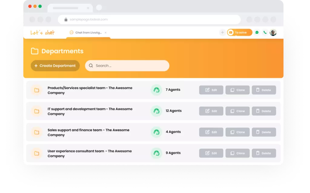 Departments and tags