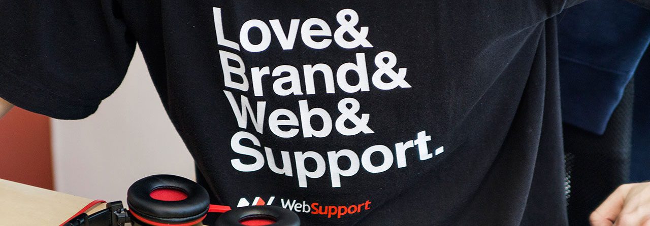 WebSupport tagline on a shirt