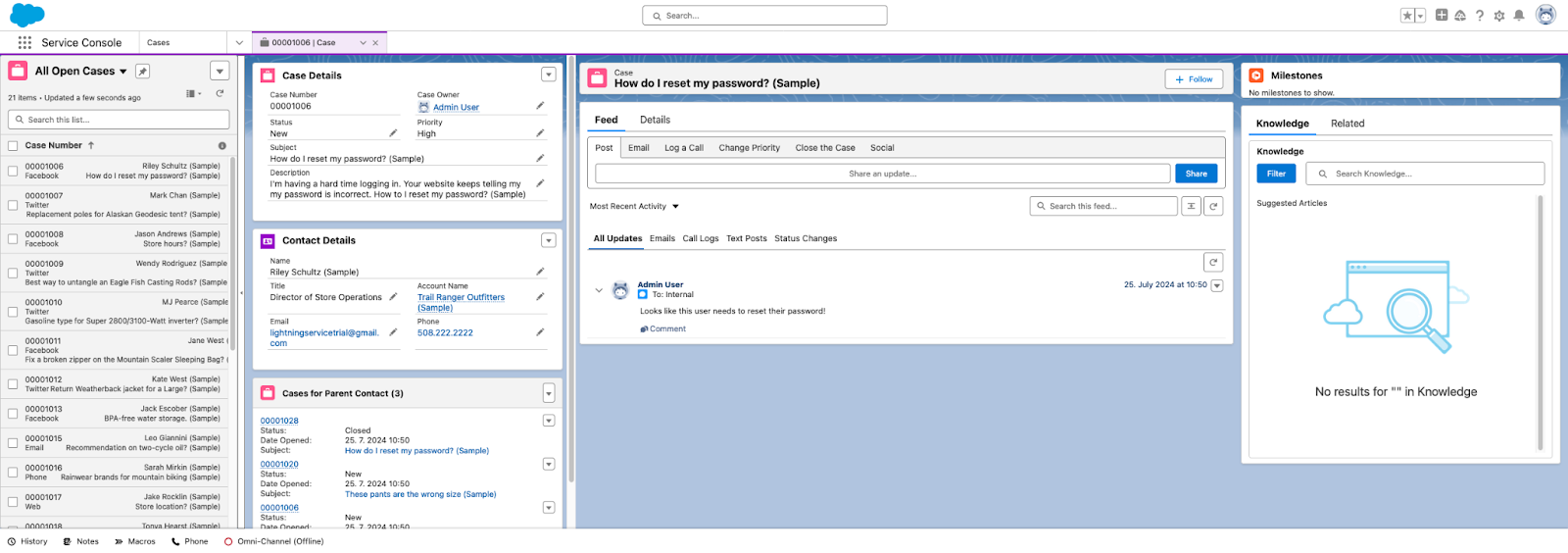 Программное обеспечение для обслуживания клиентов Salesforce Service Cloud