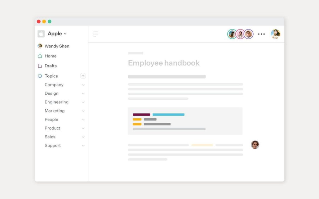 Screenshot of Slab's knowledge base solution